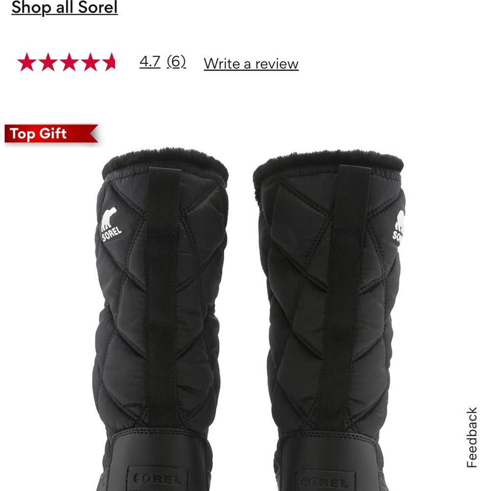 Sorel Women's Quilted Black Winter Boots - Picture 6 of 11